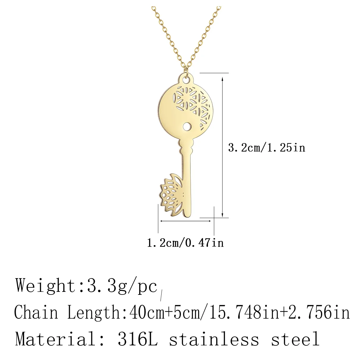Kinitial Yin Yang Key With Lotus Pendant Necklace For Women Spiritual Stainless Steel Jewelry Yoga Necklace