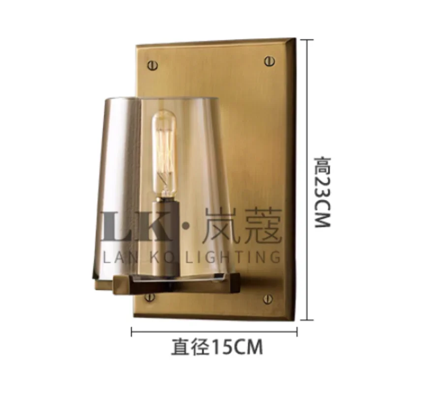 Lampu dinding Retro Amerika, lampu depan cermin kamar mandi, lampu latar belakang ruang tamu, lampu samping tempat tidur, perlengkapan koridor