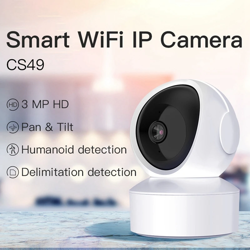 New-3MP Wireless Wifi Camera PTZ IP Dome Camera Smoke Alarm Absent Detection Home Security CCTV Intercom Baby Monitor Camera
