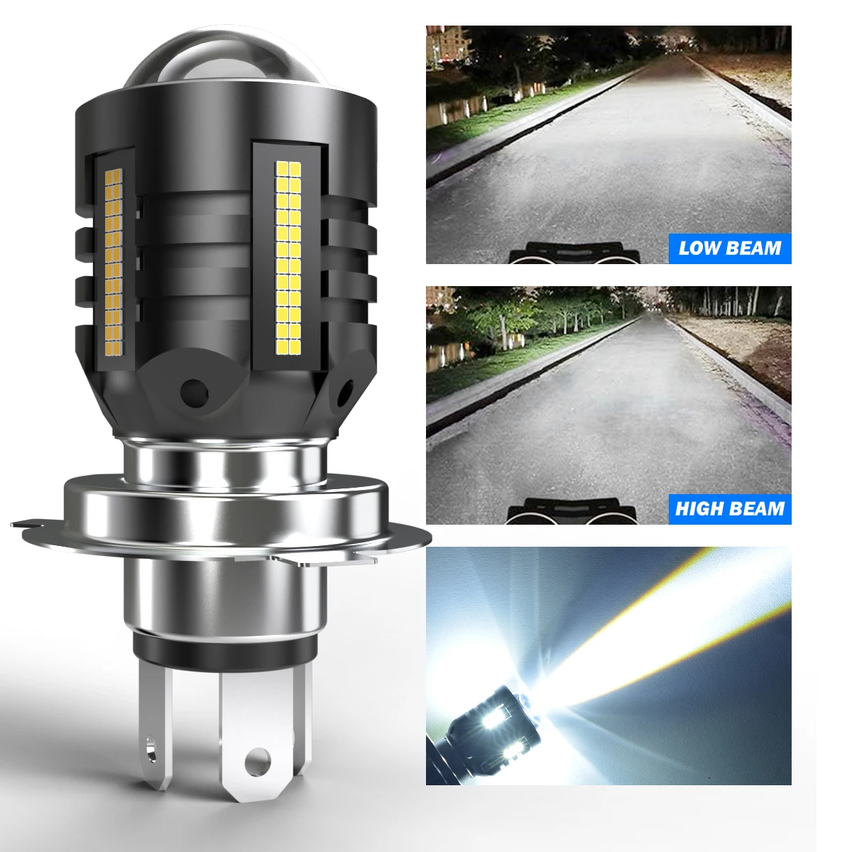 1 stücke 9003 H4 Led Motorrad Scheinwerfer 12 V H4 Led Moto Lampen 16000LM Super Helle 6500 K Weiß motorrad Kopf Lampe Zubehör
