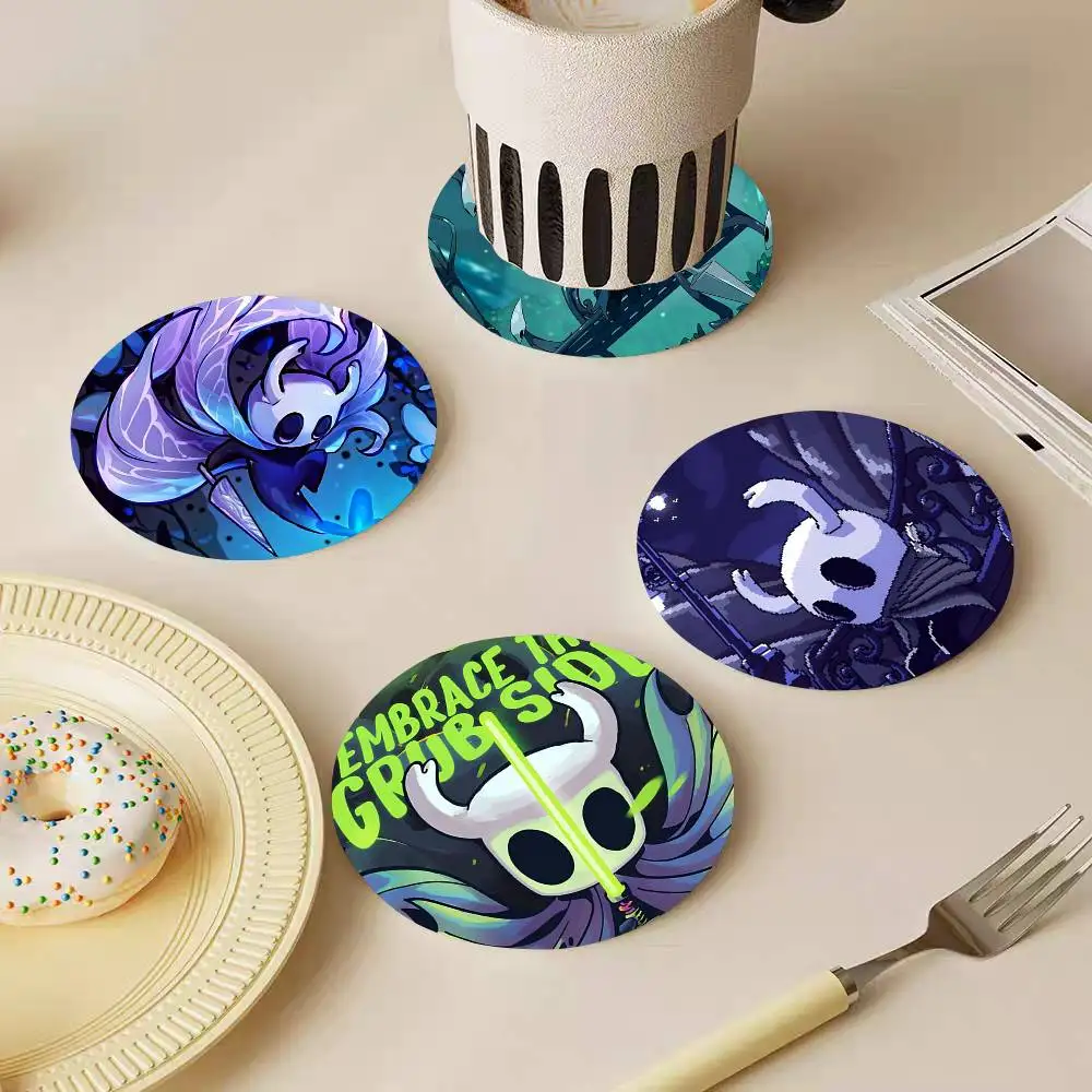 Game Funny Fanart H-Hollow Knight Wooden Coasters Heat-resistant And Non-slip Suitable For Restaurants And Cafes And Make Great