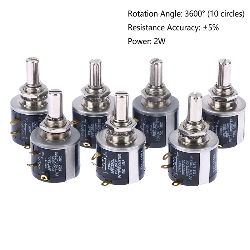 Hohe Qualität 1PCS 534-1-1 Spectorl Präzision Spule Draht Wunde Potentiometer 534 2w 100R 200R 500R 1K 2K 5K 10K 20K 50K 100k