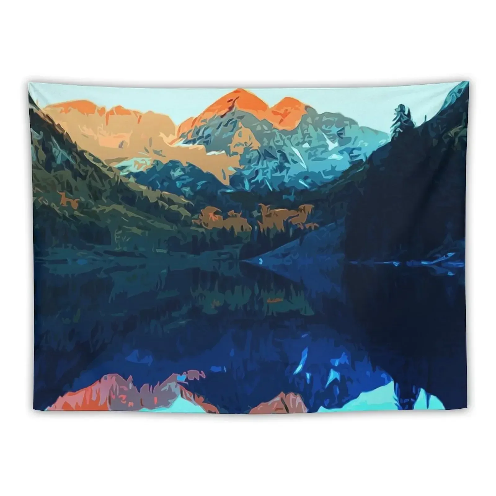 The Wonderful Maroon Bells - Landscapes of USA Tapestry Wall Decoration Wall Tapestries Tapestry