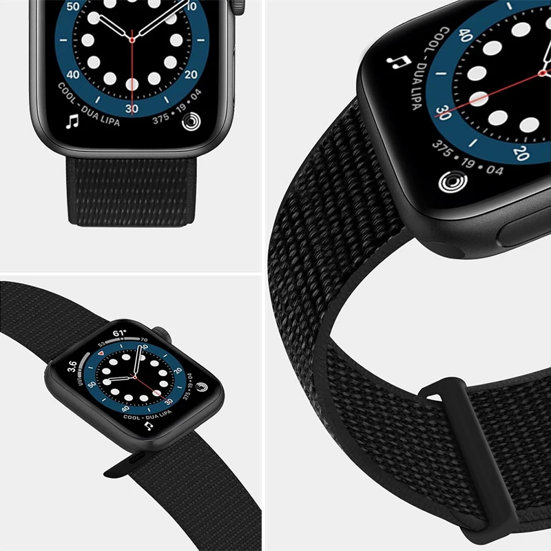 النايلون حلقة حزام ل سوار ساعة يد آبل 40 مللي متر 44 مللي متر 49 مللي متر 45 مللي متر 41 مللي متر 38 42 مللي متر 46 مللي متر النايلون سوار IWatch سلسلة الترا 10 9 8 SE 7 6 5 3 #4