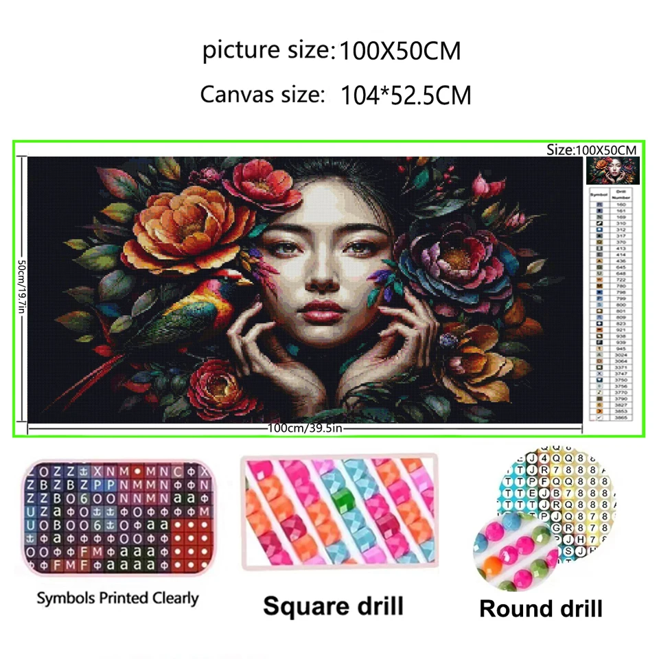 Mystical captivates with serene Asian woman diy 5D diamond painting large size full diamond mosaic embroidery cross stitch kit ﻿