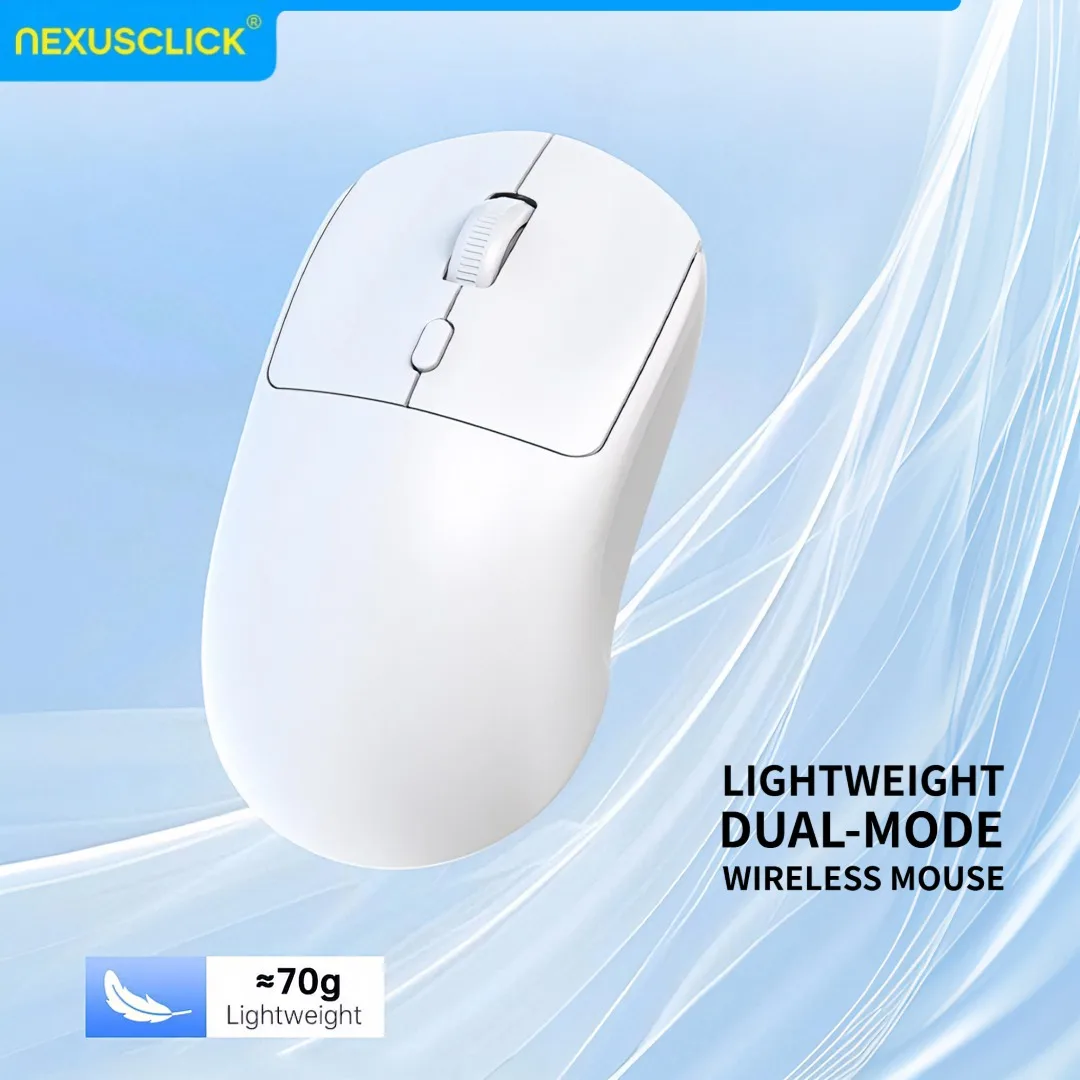 NexusClick 2026 New 2.4G/Dual-mode Rechargeable Wireless Mouse,Ergonomic Gaming Office Mice 800-1200-1600 DPI Mice for PC Laptop