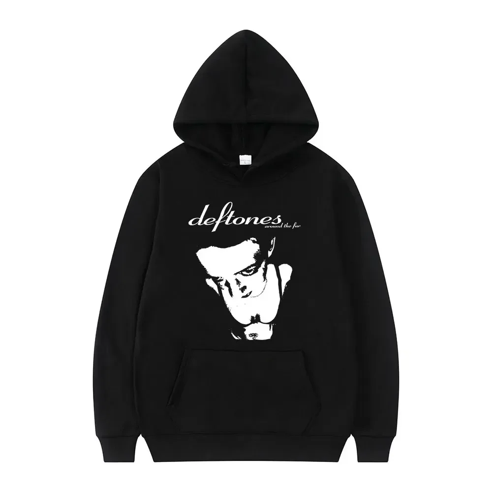 2024 Deftones Fashion Prevalent Print Hooded Men Women Plus Size Hoodies Retro Punk Sweatshirt Unisex Personality Streetwear