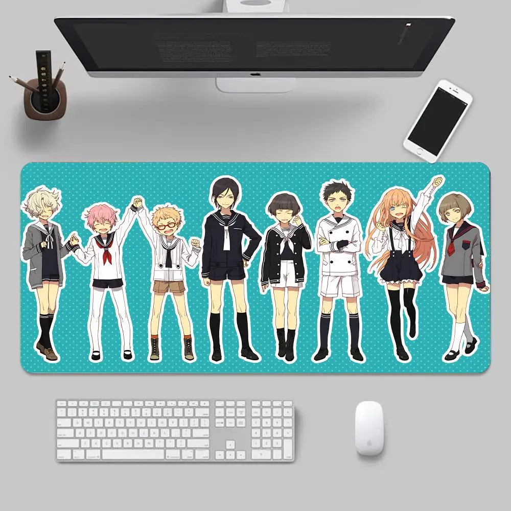 Alfombrilla de ratón Anime T-Touken Ranbu Tapetes de Mesa Teclado, Borracha Kawai, Tapete de Mesa Antiderrapante, XXL90x40cm