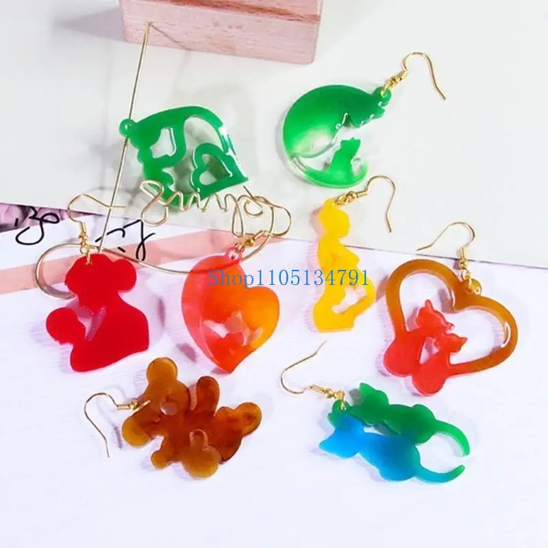 98 كجم أقراط سيليكون قالب راتنجات الايبوكسي قالب مجوهرات الصب أدوات الأذن الزينة قوالب DIY بها بنفسك الأذن قطرة المعلقات حلية #3