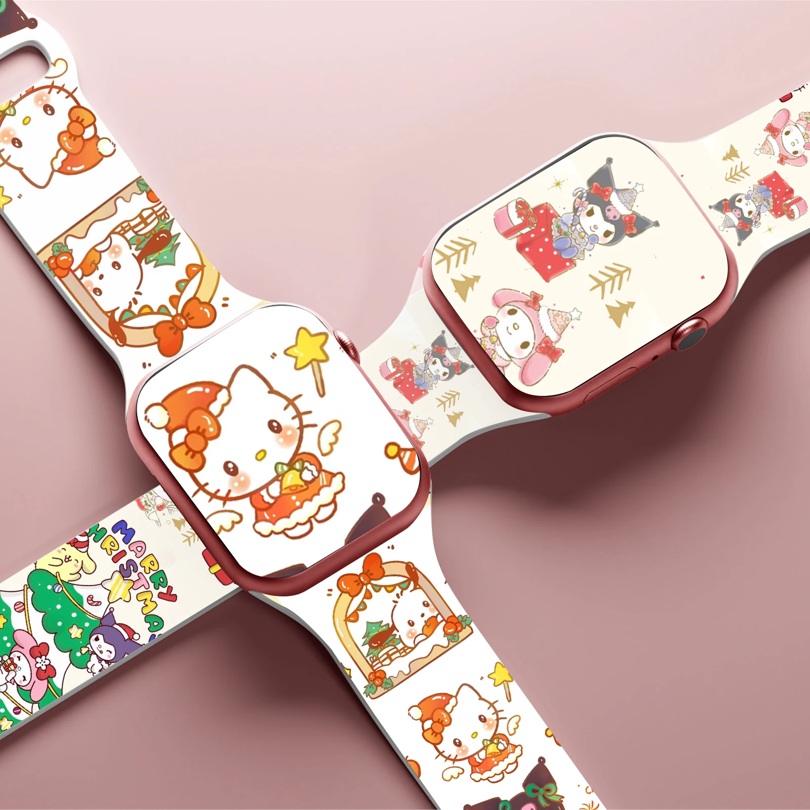 

SANRIO Christmas Series Watch Band for Apple Watch 11/10/9/8 Replaceable Silicone Band for Apple Watch 46mm 44mm 42mm 41mm 38mm