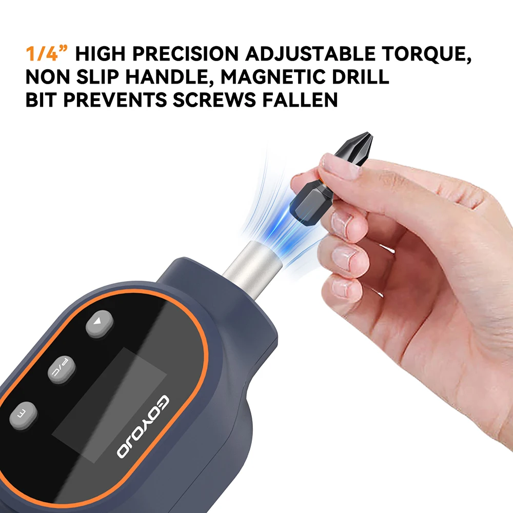 Digital Torque Screwdriver 10pcs Set 1/4” Adjustable Torque 7.08-70.8 in-lbs for Furniture Gun Mounting Vehicle Repair Tool Kit