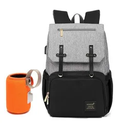 Bolsa de pañales para mamás, mochila para cochecito de bebé, bolso Oxford impermeable, Kits de bolsa de pañales de lactancia, soporte recargable por USB