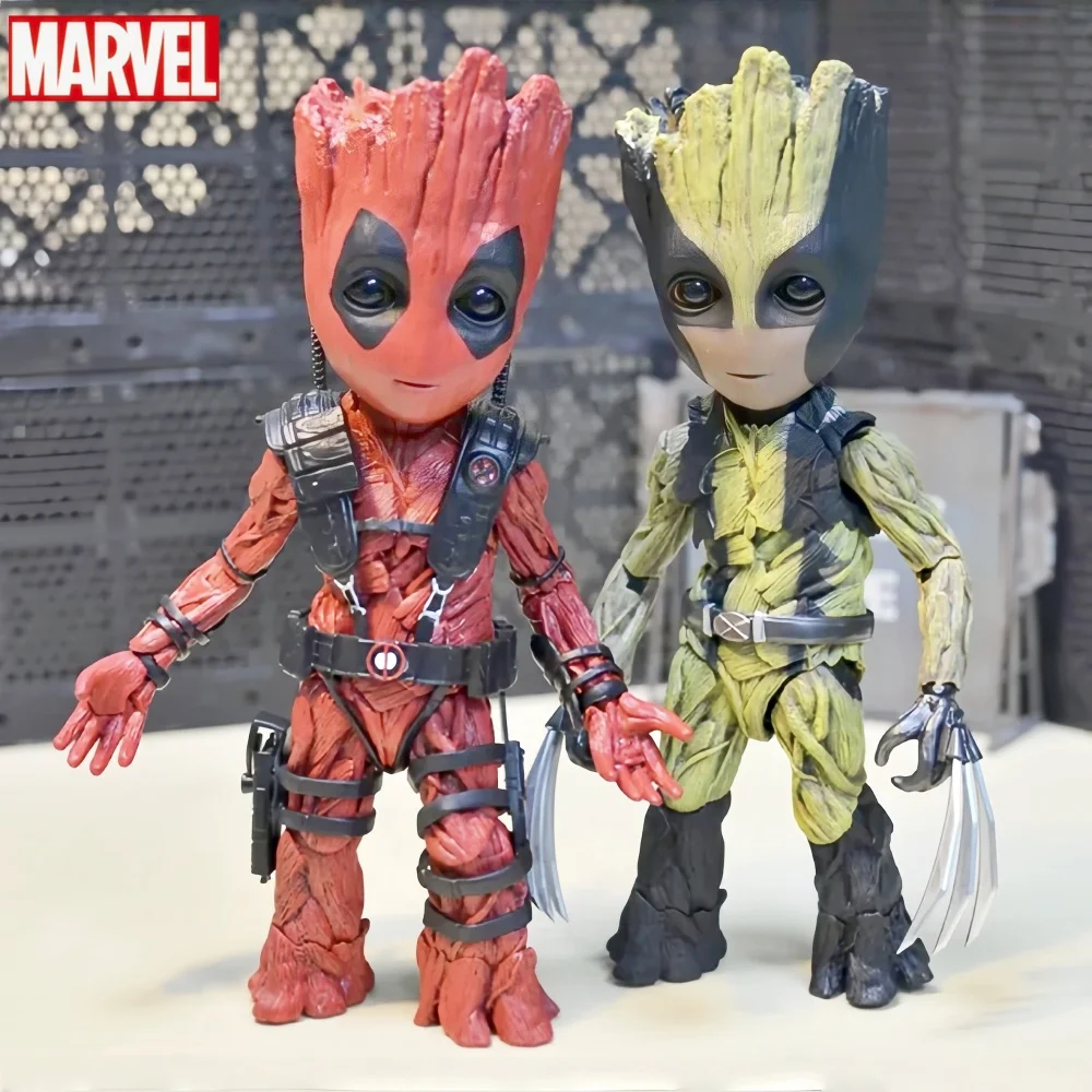 

25cm Marvel X Deadpool Galaxy Guardians Little Tree Man Groo Action Figures Car Decoration Ornaments Toys Gifts