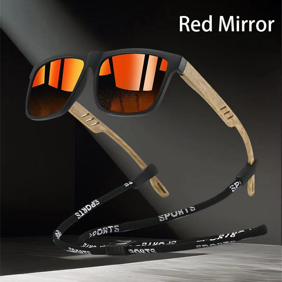 Modische Quadratische Sonnenbrille mit Kettendetail für Männer und Frauen, zum Fahren und Angeln, Farbenfrohe Trendige Leichtgewichtige Schutzbrille – Detail 6