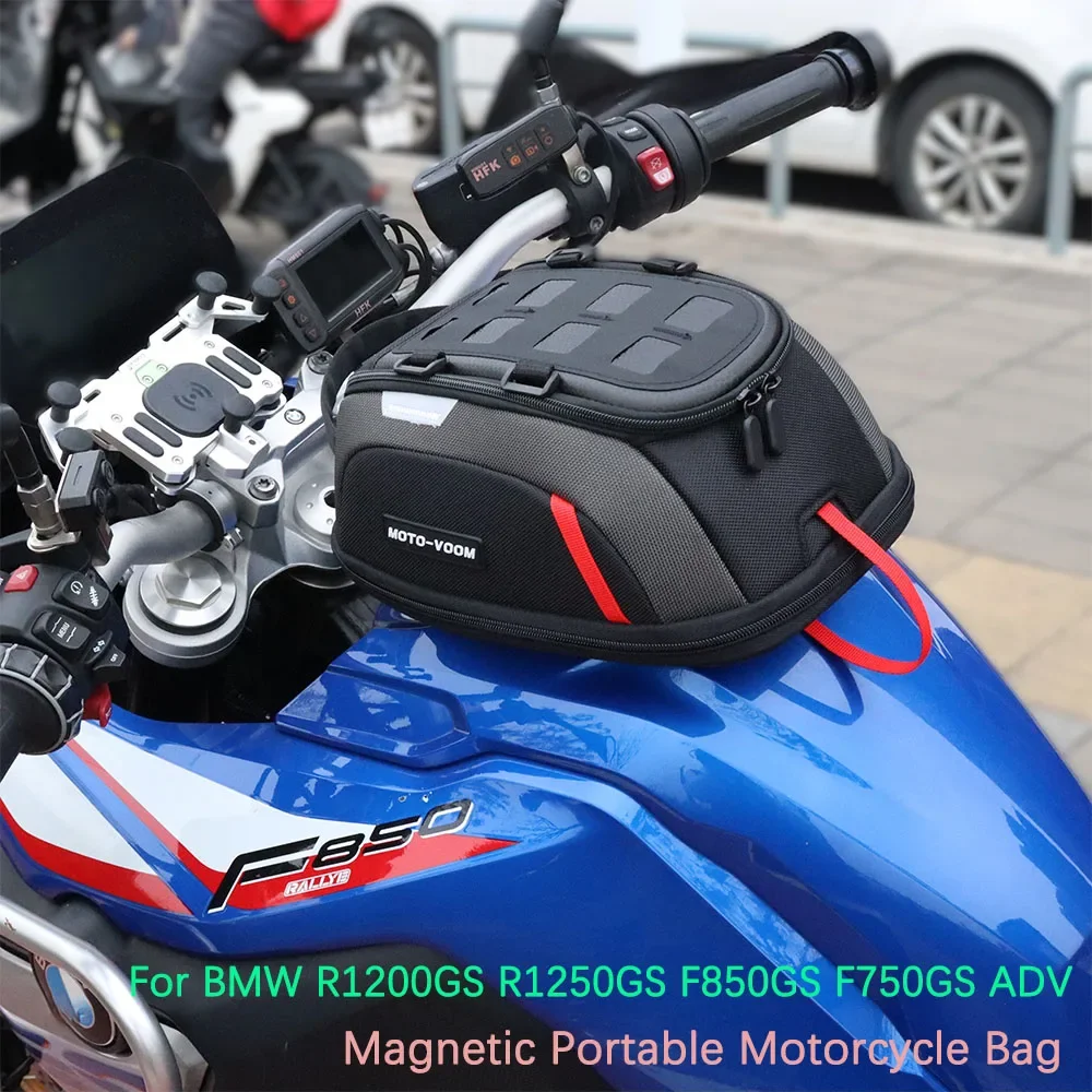

For R1200GS ADV R1250GS R 1250 GS F850GS F 750GS Magnetic Motorcycle Tank Bag Portable Card Phone Tool Bag Universal Black