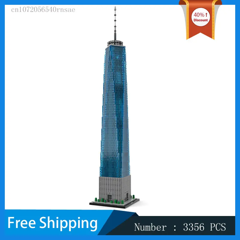 

Freedom Tower MOC Building Blocks Modular One World Trade Center Architectural Model DIY Bricks City View Series Kid Toy