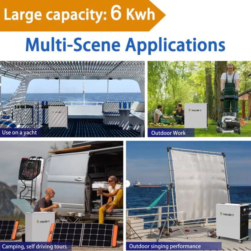 6kwh ao ar livre tudo em um ess armazenamento de energia doméstica 3kw inversor híbrido sistema solar lifepo4 estação de energia portátil bateria solar