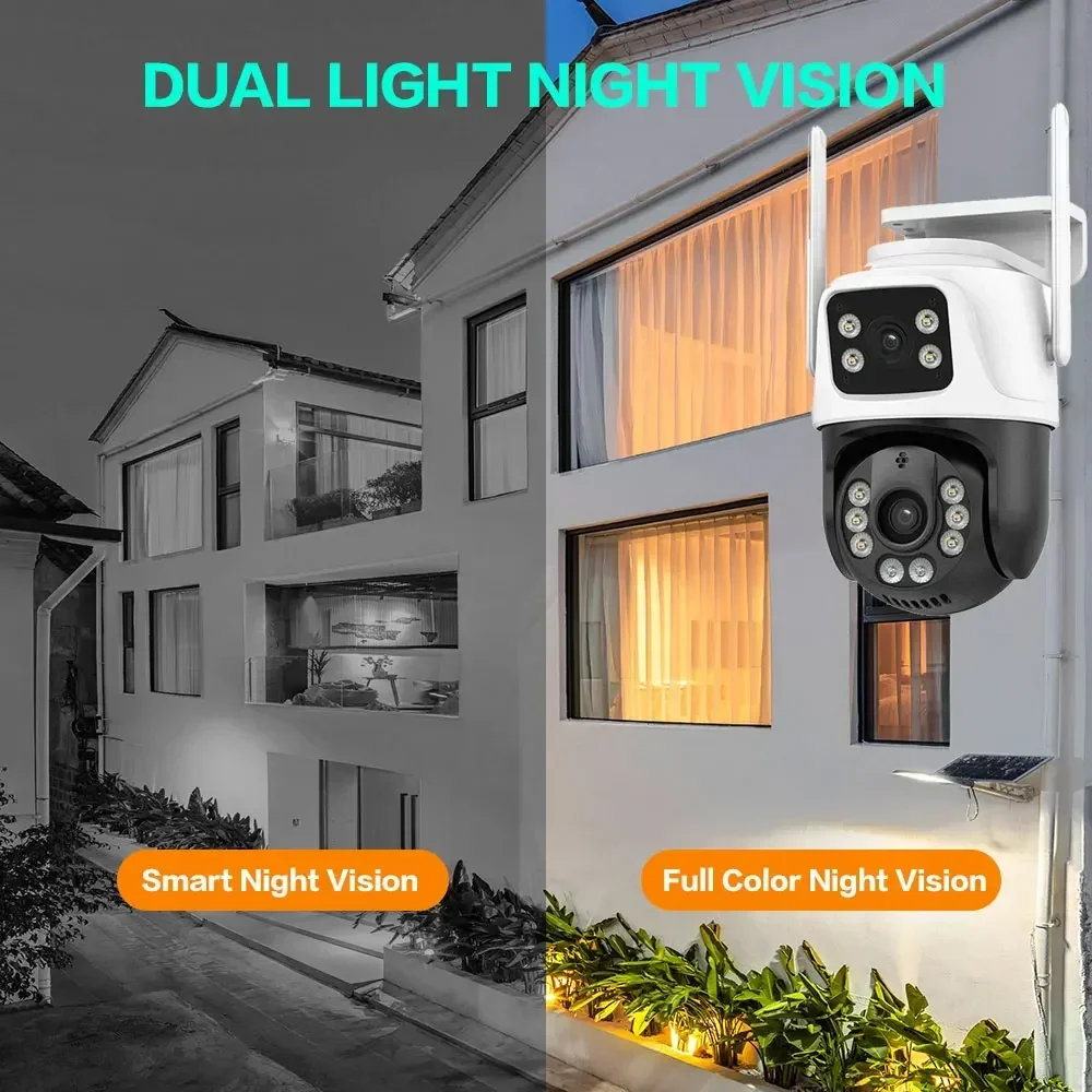 8MP 4K PTZ WiFi IP Camera smart home Protection Dual Lens Screen Color Night Vision Auto Track CCTV security protection Camera