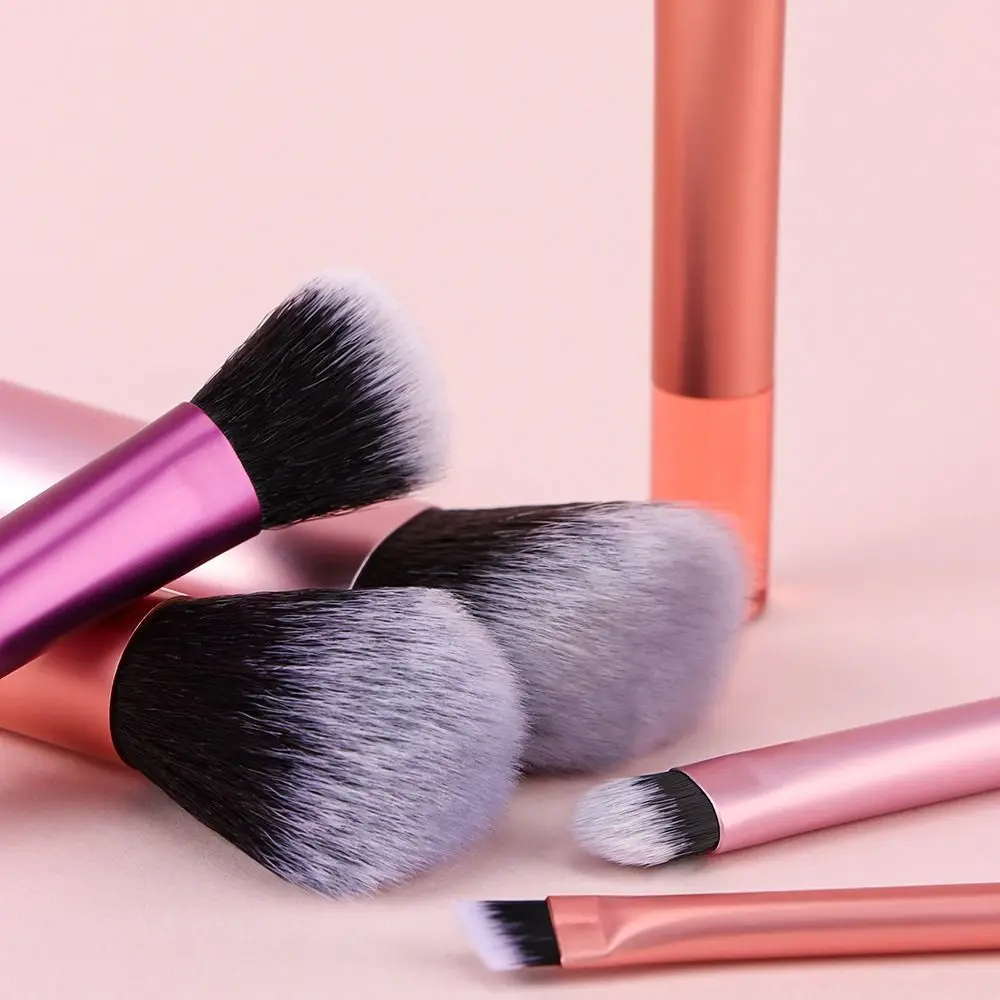 10 pçs mini conjunto de pincéis de maquiagem de viagem pincéis de delineador lápis de sobrancelha kit de escova cosmética com saco de armazenamento macio