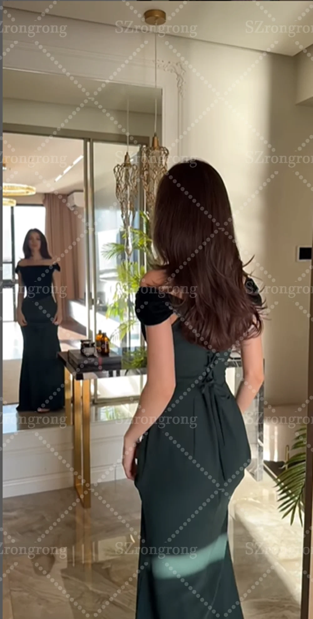 Vestido de noche Formal de terciopelo con cuello cuadrado hecho a medida, vestido de fiesta nupcial largo plisado con cordones en la espalda y tren