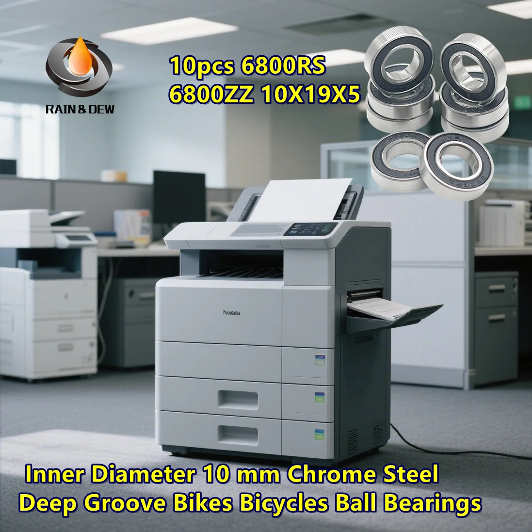 10 قطعة 6800RS 6800ZZ 10X19X5mm 6800RS 6800ZZ القطر الداخلي 10 مللي متر الكروم الصلب الأخدود العميق الدراجات الدراجات الكرات