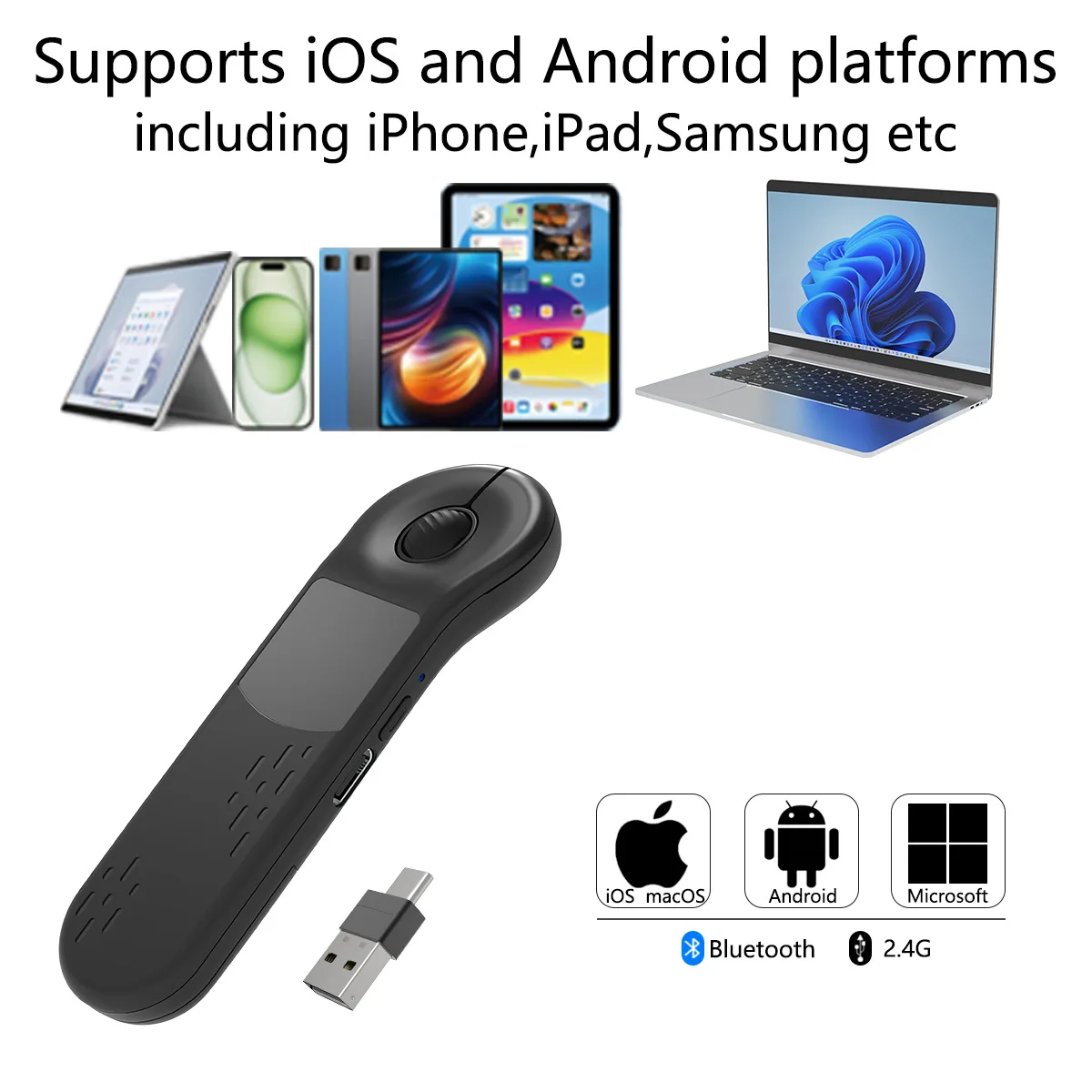 D13pro Ring Mouse Wireless Bluetooth Mouse Remote Control TikTok Short Video PPT Page Turning Controller Mobile Phone Tablet