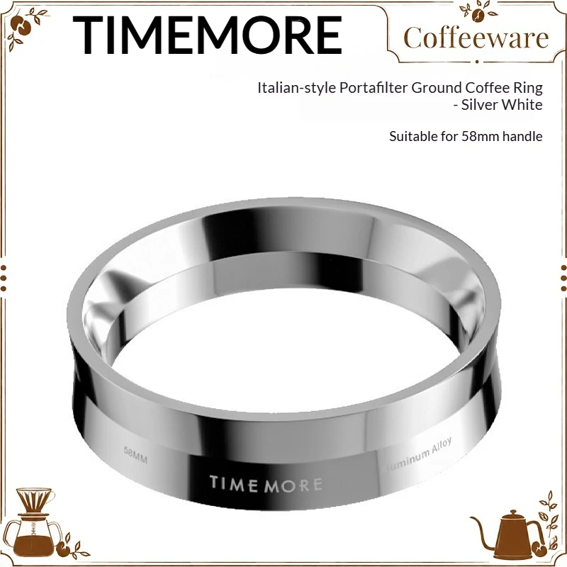 TIMEMORE 58MM Coffee Dosing Ring Anti Splash Powder Funnel Espresso Portafilter Receiver Tool For Coffee Grinder Household Cafe