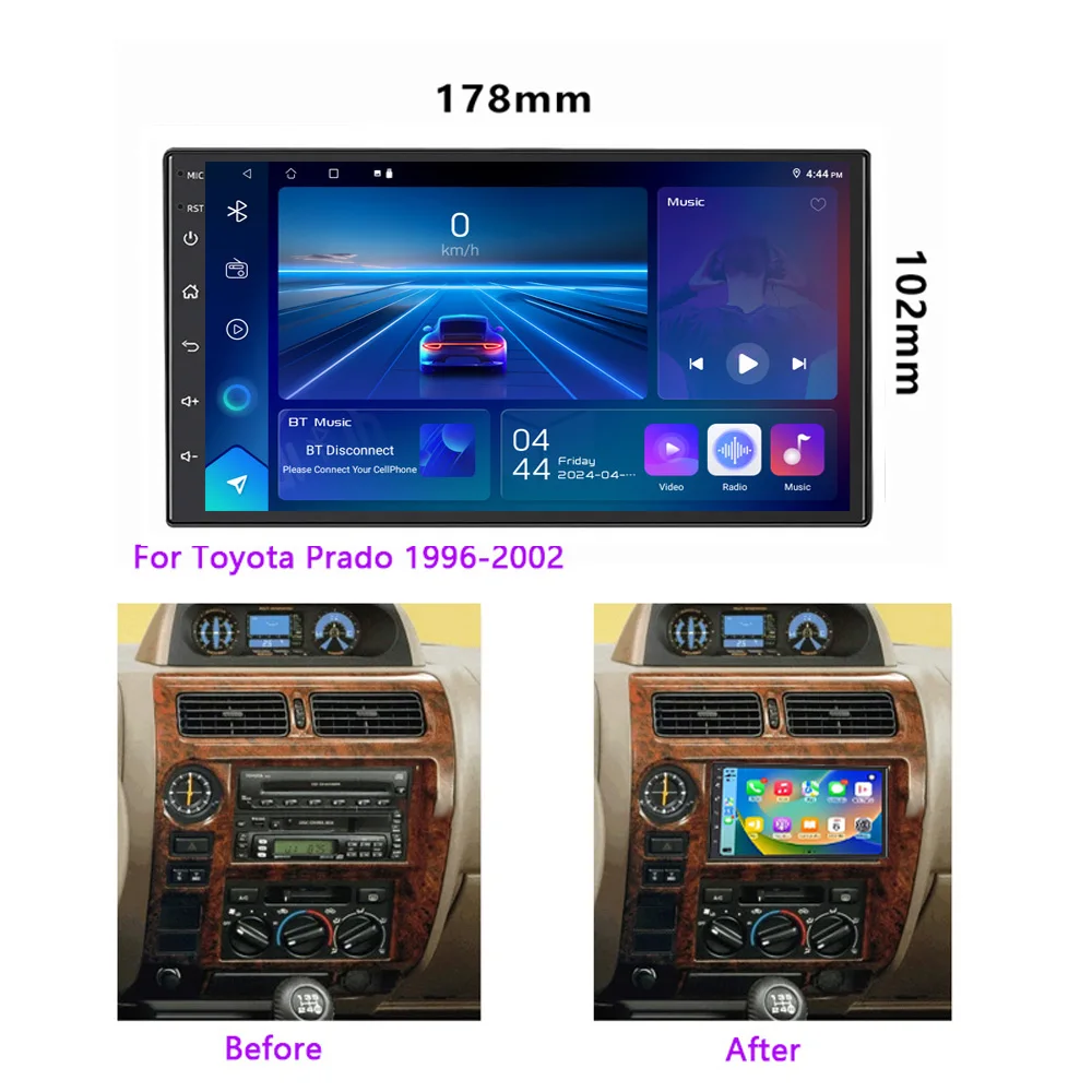 7 "لتويوتا برادو 1996-2002 956 + 128GB نظام تحديد المواقع سلسلة راديو ستيريو بالسيارة اللاسلكية Carplay أندرويد السيارات FM BT WIFI رئيس وحدة