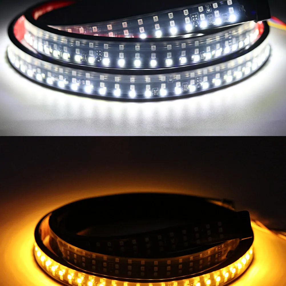 1.5m Silicone Tricolor Streamer Soft LED Strip Energy Saving Waterproof Flexible Car Daytime Running Light Decorative
