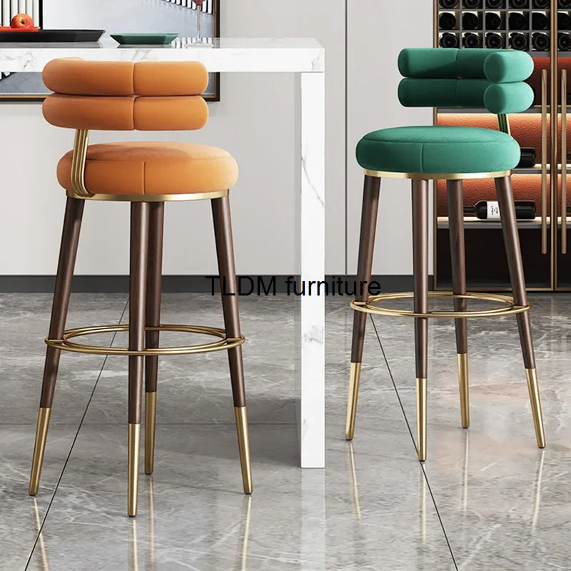 

Counter Design Bar Stools Dining Chairs Nordic Leather Luxury Bar Stools Long Chair Modern Tabouret De Bar High Bench AB50BY