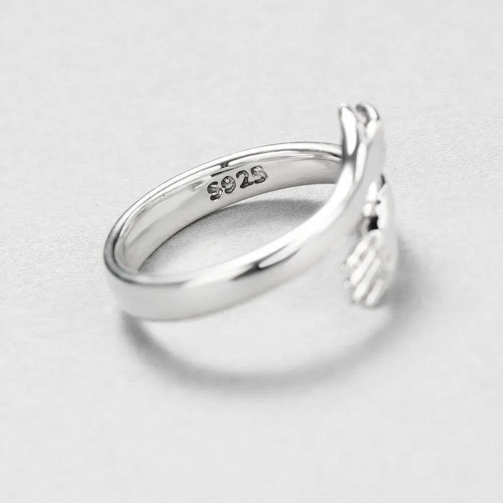 Sterling Silver Love Hug Couple Ring Retro Fashion Rings Letter Finger Ring Unisex Adjustable Size Jewelry Gift