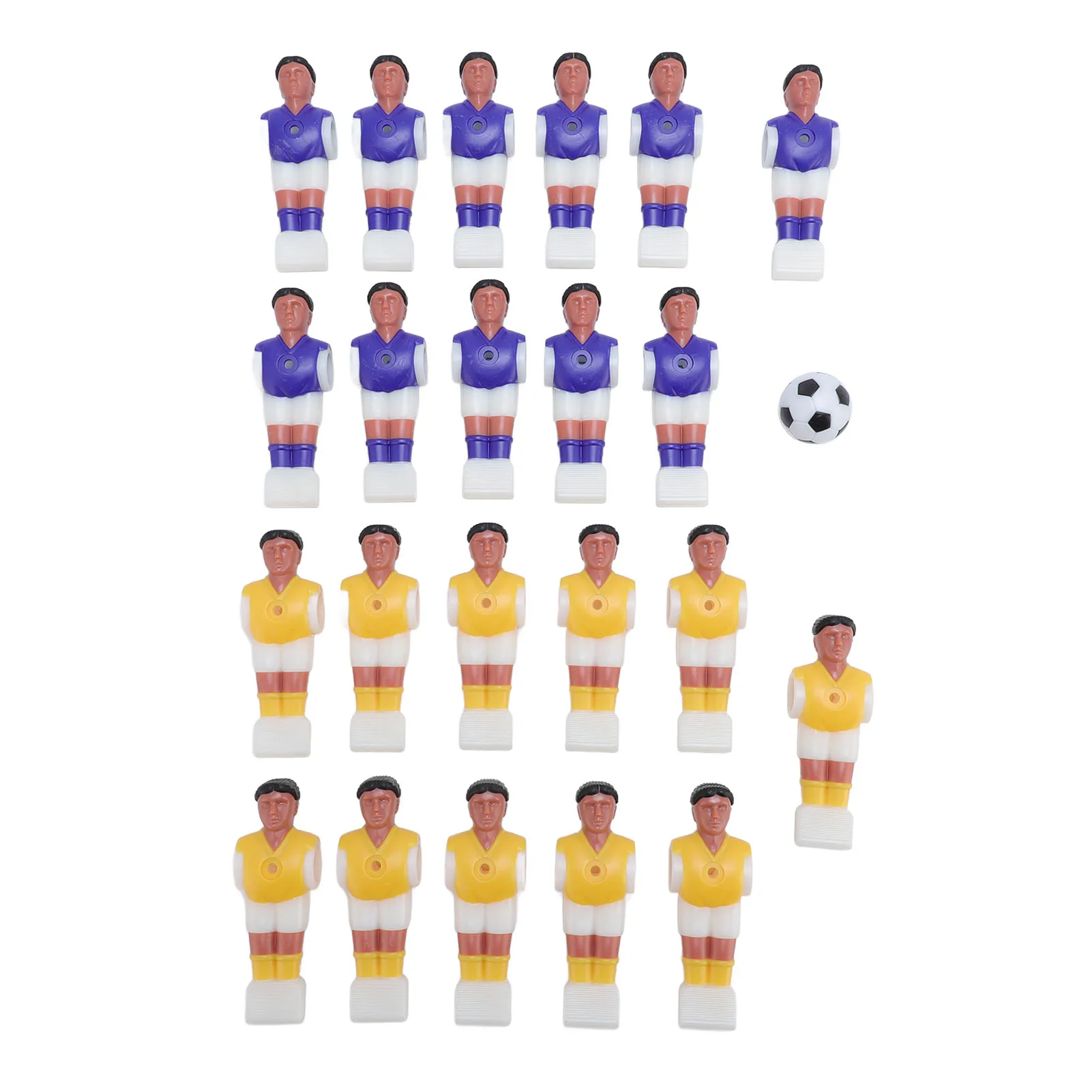 Tafelvoetbaltafel 11 Paars 11 Geel Tafelvoetbal Spelers Vervangende Onderdelen Zwart Wit Voetbal voor 1.4M Tafelvoetbaltafel