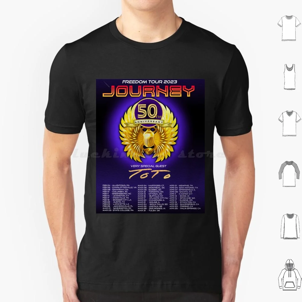 Jrny 50th Anniversary Tour 2023 With Locations Ang Dates T Shirt Men Women Kids 6xl Tour 2023 Vintage Retro Live Concert