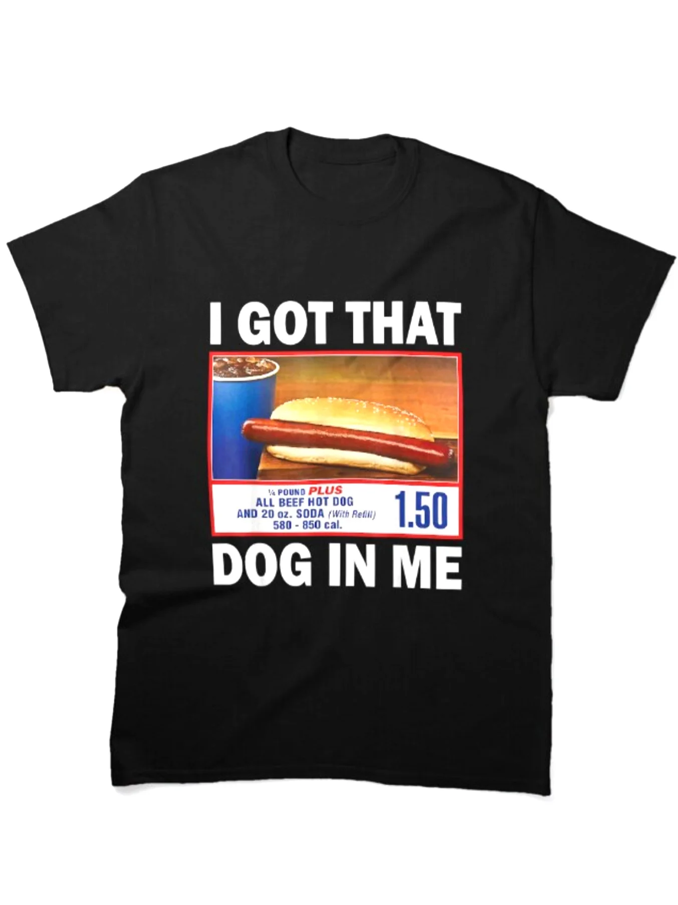

1pc Men'S Casual Cotton T-Shirt with I Got That Dog in Me Print - Crew Neck, Slight Stretch, Regular Fit, Knit Fabric - Summer H