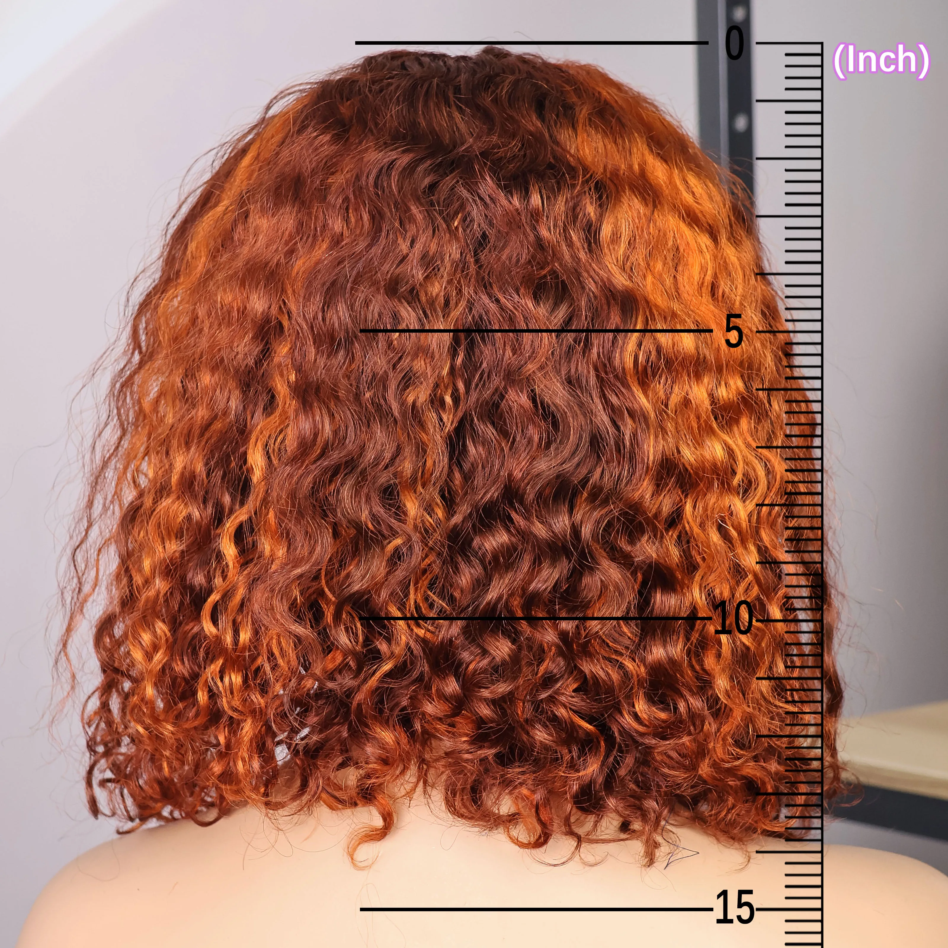 شعر مستعار بوب مجعد شعر بشري كثافة 200% # 4/350 13x4 أومبير الزنجبيل موجة عميقة قصيرة بوب شعر مستعار الدانتيل أمامي باروكة من شعر طبيعي للنساء