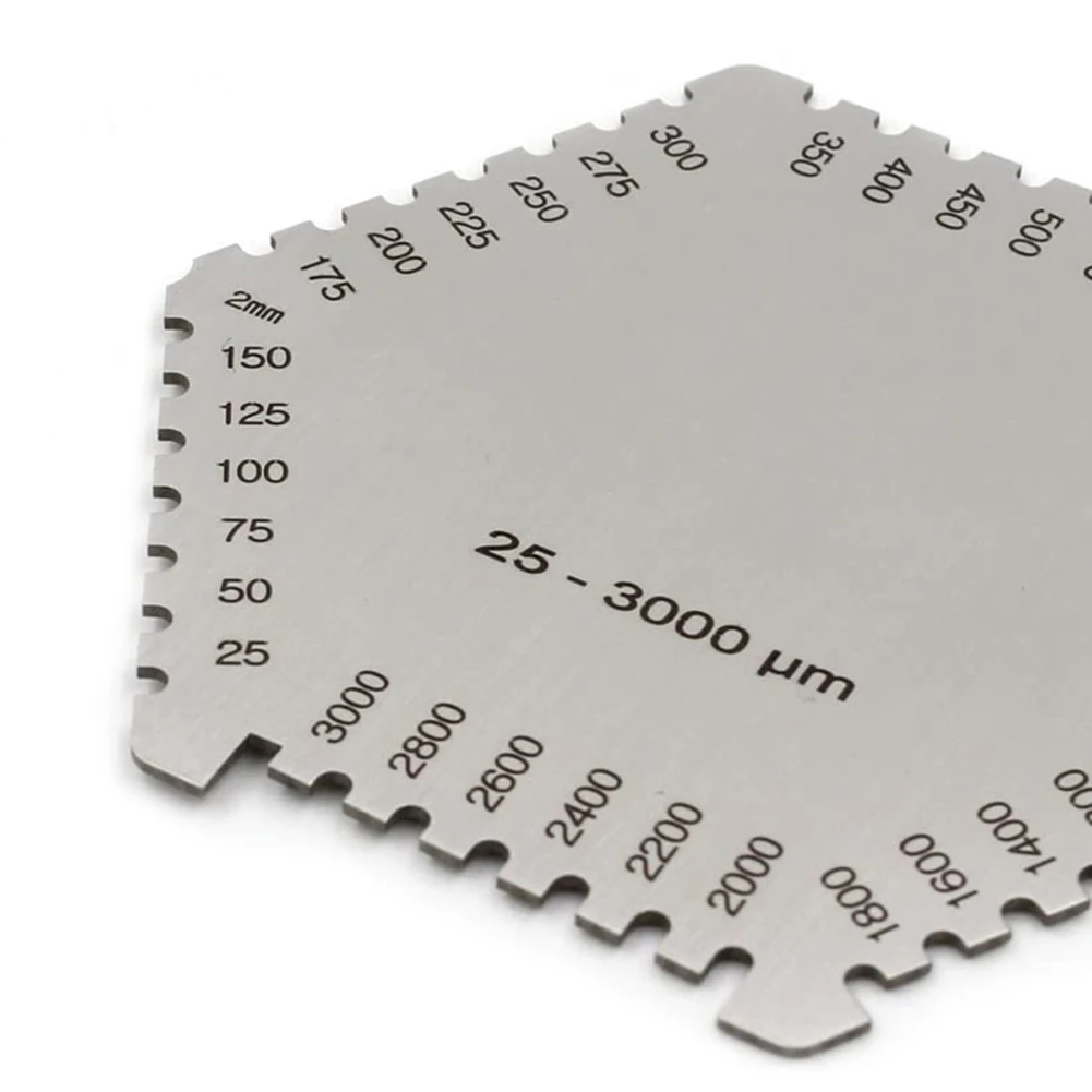 Stainless Steel For Hexagonal Wet Film Comb Gauge 25-3000um Thickness Tester For Coating Building Material Tool