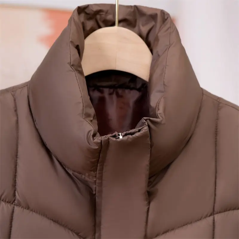 2025 الخريف الشتاء حجم كبير المرأة أسفل القطن سترة مبطنة معطف الإناث أنيقة جديدة الدافئة صدرية سترة ملابس خارجية عصرية #5