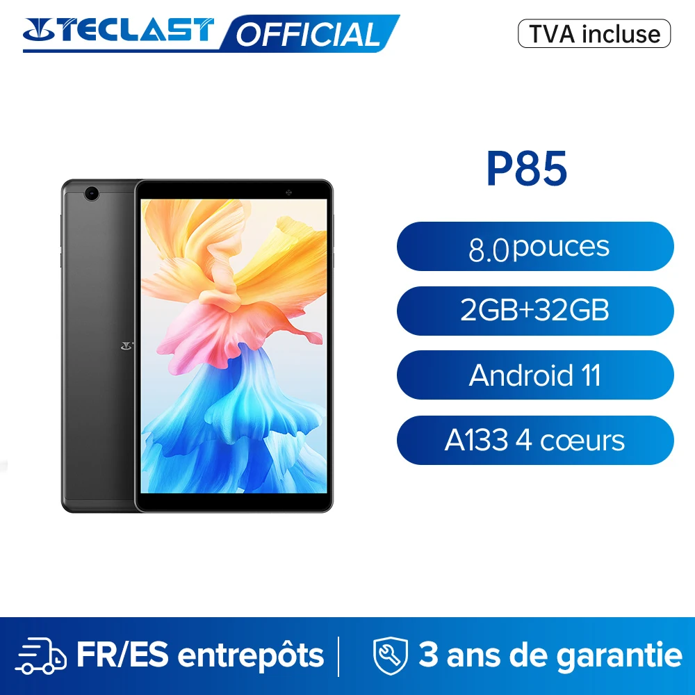 Teclast P85 Android 11 Tablet 8 Inch 2GB RAM 32GB ROM Allwinner A133 1280x800 IPS Quad Core Dual Wifi Type-C Tablet PC Metal