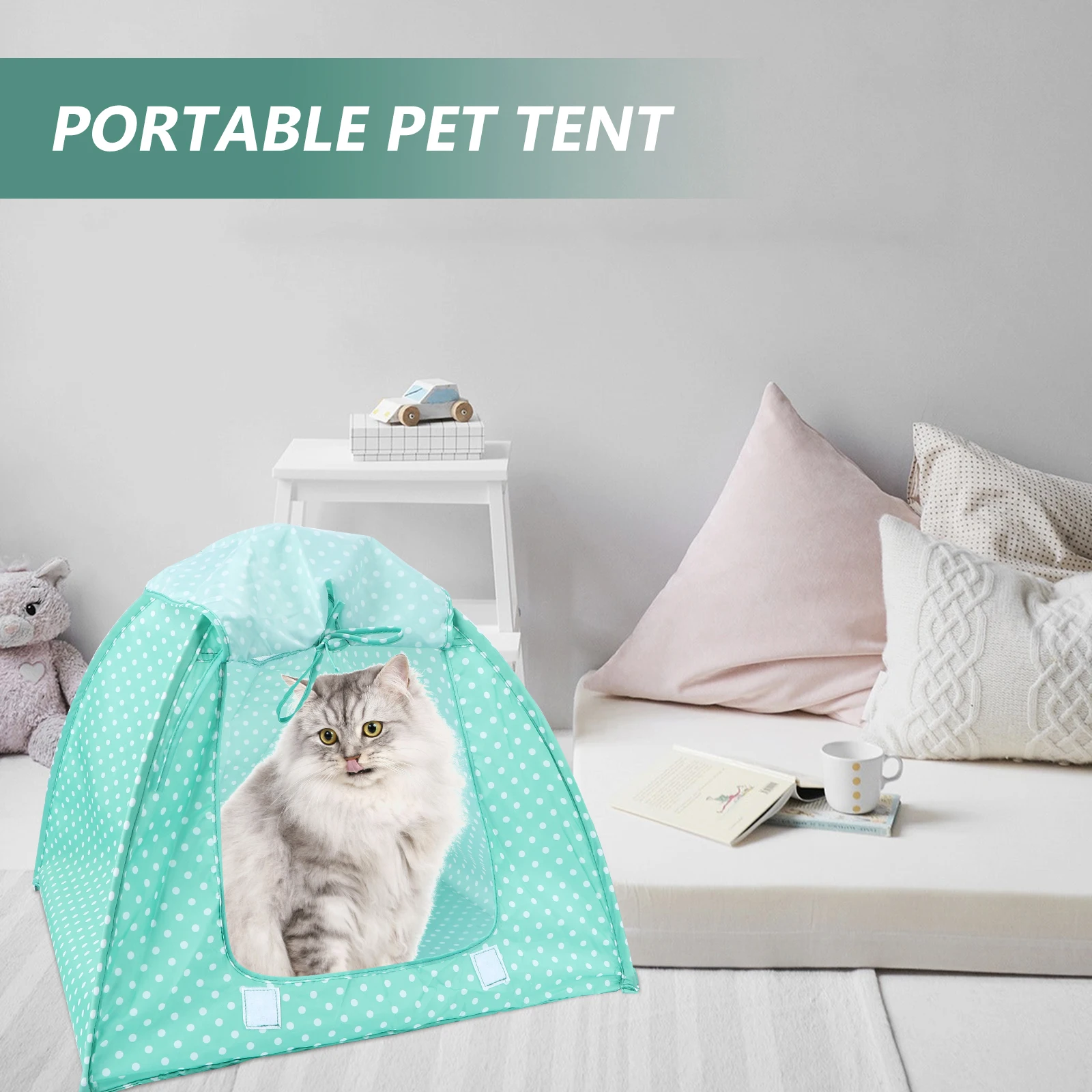 

Pet Tent Dog Tents inside Cat Nest Bed Foldable Shelter Camping Covered