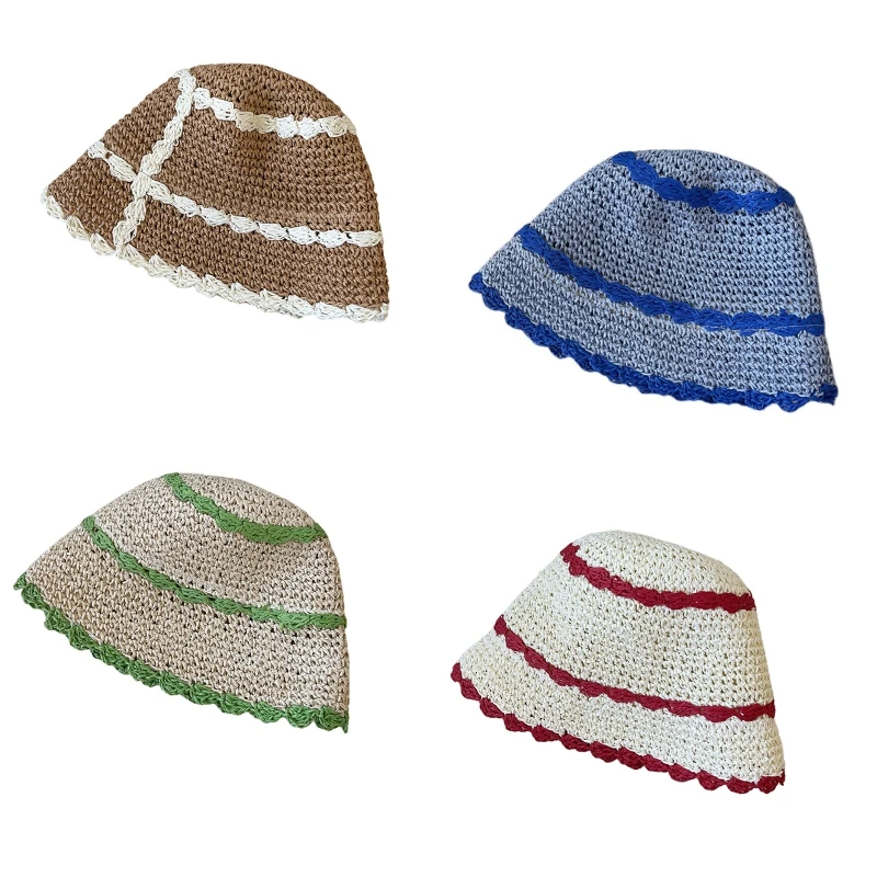 

Women Crochet Bucket Hat Ladies Outdoor Sports Fisherman for Women Casual N58F