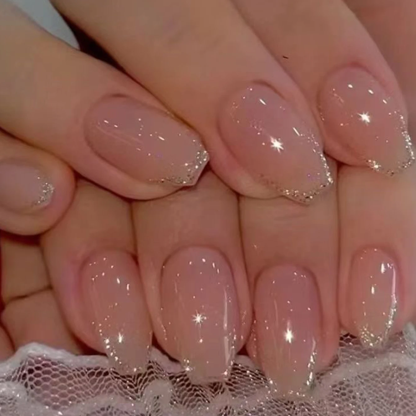 24 stuks lange Franse minimalistische kleur bijpassende nagels met 1 jelly gel en 1 nagelvijl