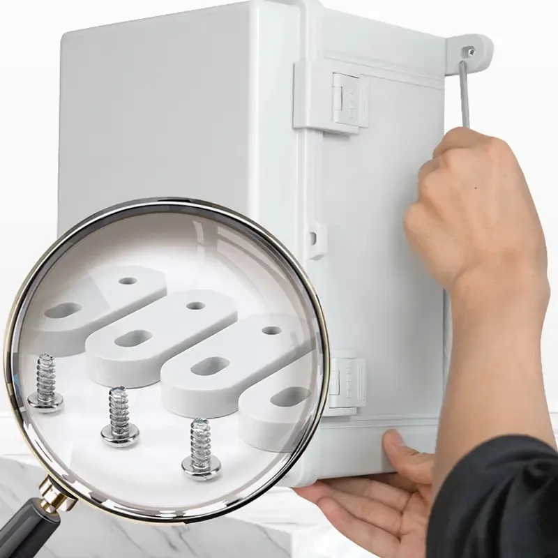 IP66 Waterproof Outdoor Electrical Box Junction Box ABS Enclosure Project Distribution Box with Mounting Plate with Wall Bracket