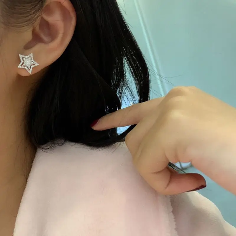 Aazuo Fine Jewelry Natrual Diamonds 0.50ct FG Color Luxury Star Real 18K Gold Stud Earrings Gifted For Women Wedding Party Au750