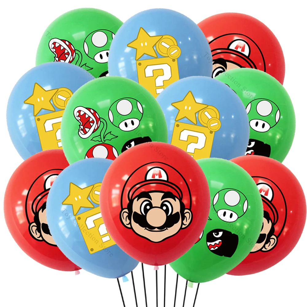 12Pcs Marioed Latex Balloon Boy Girl DIY Scene Layout Party Supplies Kid Birthay Toy Gifts Party Decoration Inflate Helium Globo