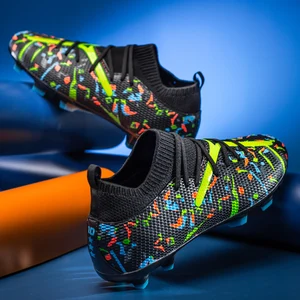 الرجال قمم طويلة كرة القدم المرابط, أحذية رياضية داخلية, أحذية كرة القدم المهنية, لينة تنفس أحذية للجنسين, انخفاض الشحن أفضل 10 مرابط كرة قدم وحيد مبيعا - رقم 8