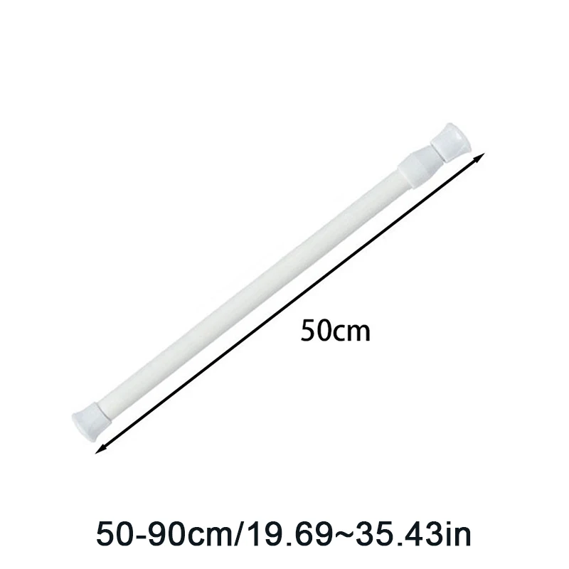 

Adjustable Curtain Rod Spring Loaded Extendable Telescopic Poles For Bathroom Bar Shower No Drilling Hanging Rods 30-90cm