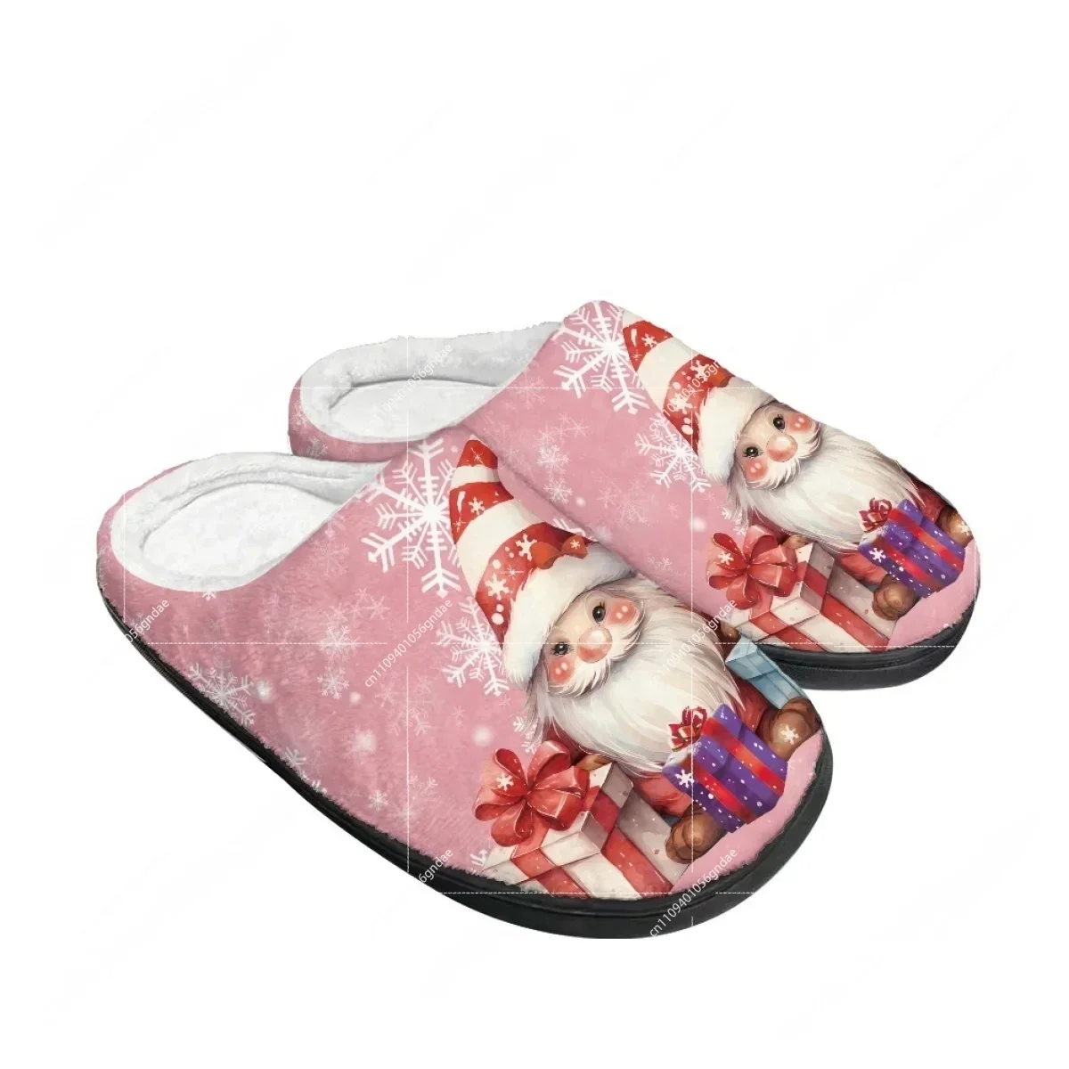 

Pink Gift Deer Winter Christmas Santa Claus Home Cotton Slippers Mens Womens Teenager Plush Bedroom Keep Warm Custom Slipper