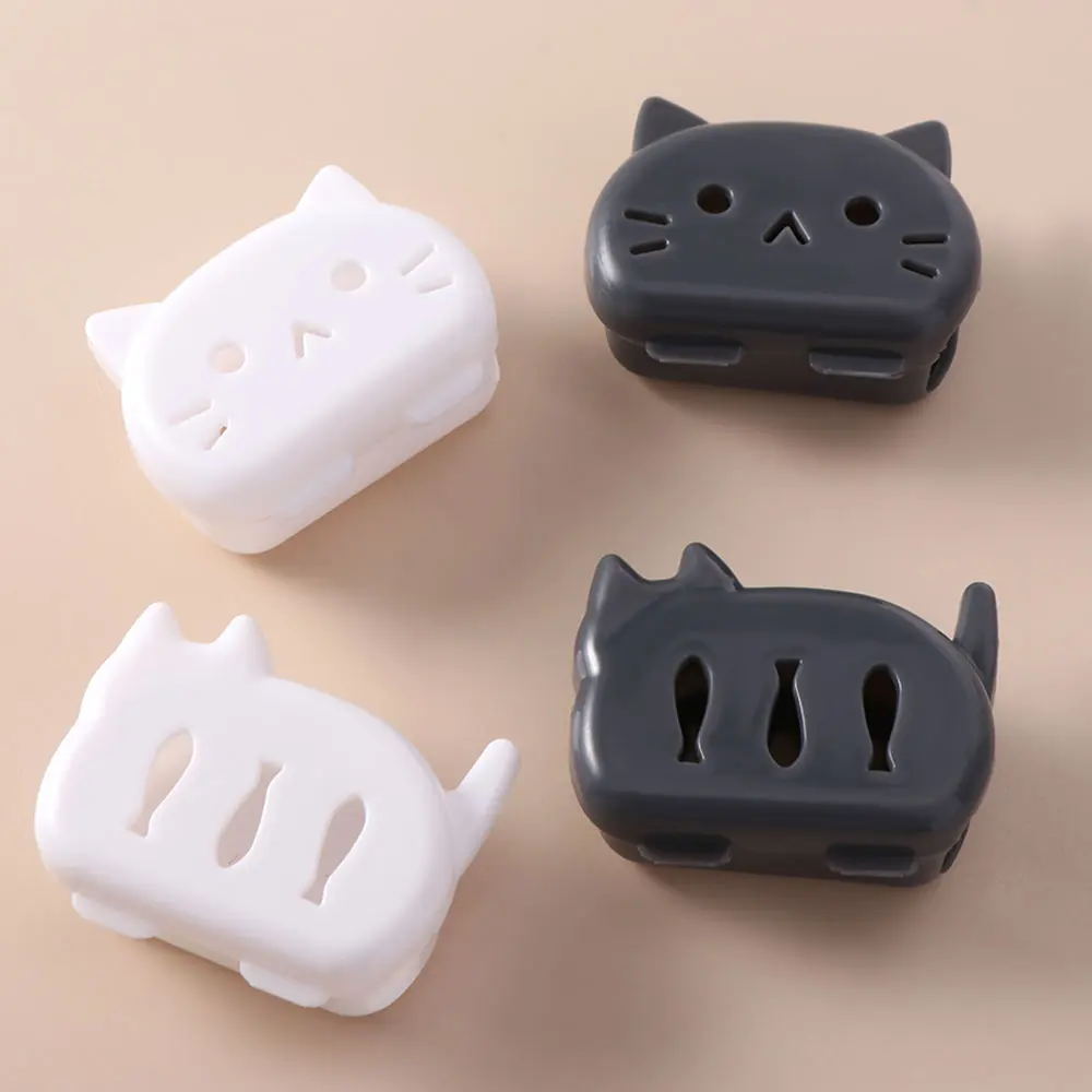 4pcs Cartoon Brush Cap Case Reusable Portable Toothbrush Protect Box Waterproof Dust Prevention Cat Toothbrush Head Protectors