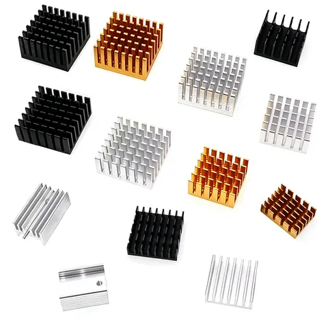 Multi Size Aluminum Heatsink with Thermal Adhesive Tape, Electronic IC LED RAM MOS Radiator Cooling Heat Sink for Raspberry Pi