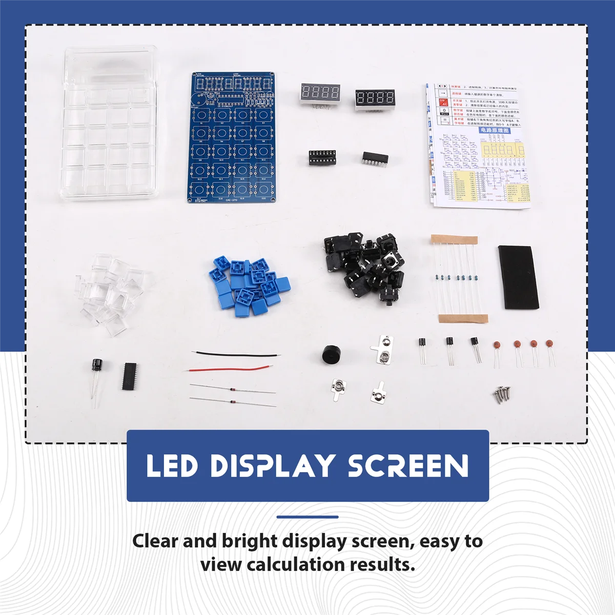 مجموعة آلة حاسبة ذاتية الصنع مع شاشة LED آلة حاسبة إلكترونية لتجربة تدريب اللحام لمشروع DIY B #1